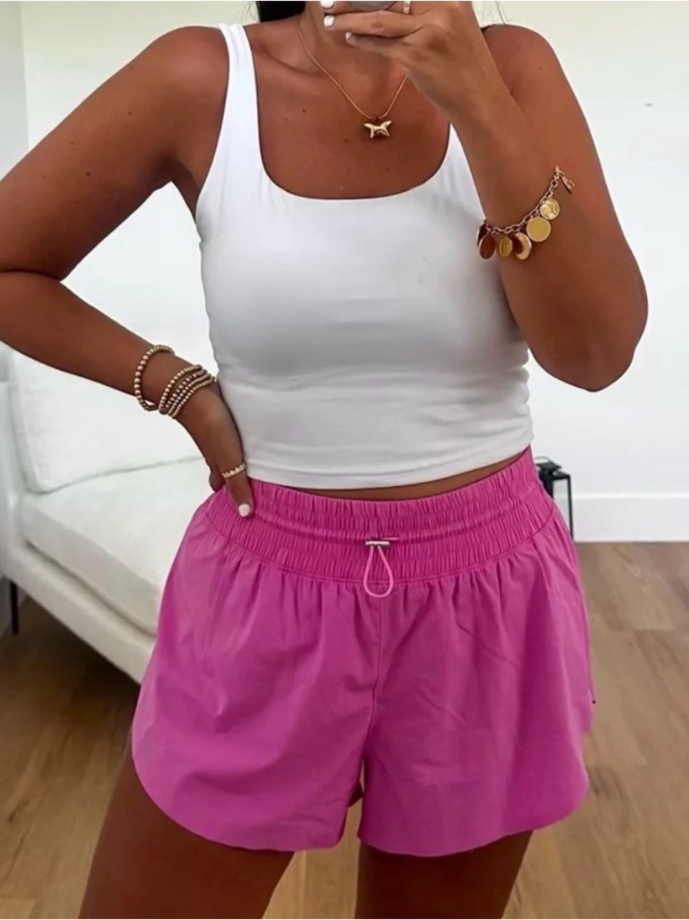 Abercrombie & Fitch Hot Pink Athletic Drawstring Shorts